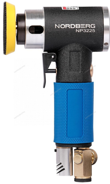 Пневмошлифмашинка угловая орбитальная, эксцентрик, в комплекте с насадками, диам. 25, 50, 75 мм NP3225K